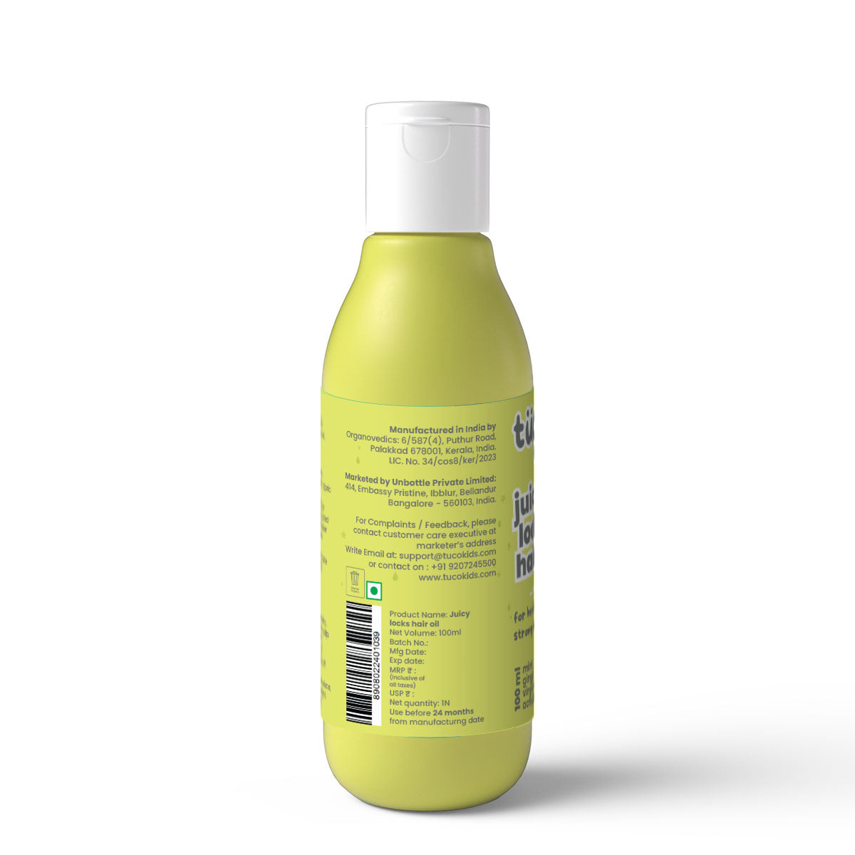 Juicy Locks Hair Oil for kids aged 3–15 with mint, ginger, and coconut oil to reduce dandruff, soothe scalp irritation, and nourish dry hair; chemical-free, natural solution for soft, healthy, manageable hair.