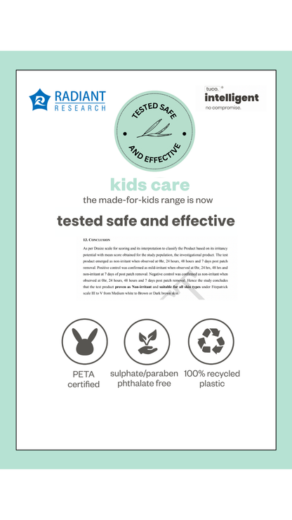 Clinically tested and effective kids care.