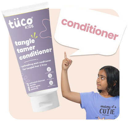 Struggling with tangled, unmanageable hair in kids? Tuco Kids Conditioner, enriched with Keratin and Jojoba Oil, detangles and smooths hair for soft, shiny, and manageable locks. Safe for daily use, it’s free from harsh chemicals, making it perfect for children aged 3-15. Keep your child’s hair healthy, vibrant, and tangle-free every day!