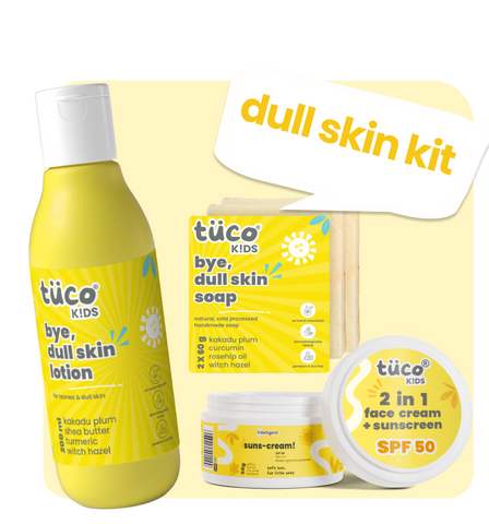 Kids 2-in-1 Face & Body Dull Skin Kit: Soap + Lotion + Sunscreen