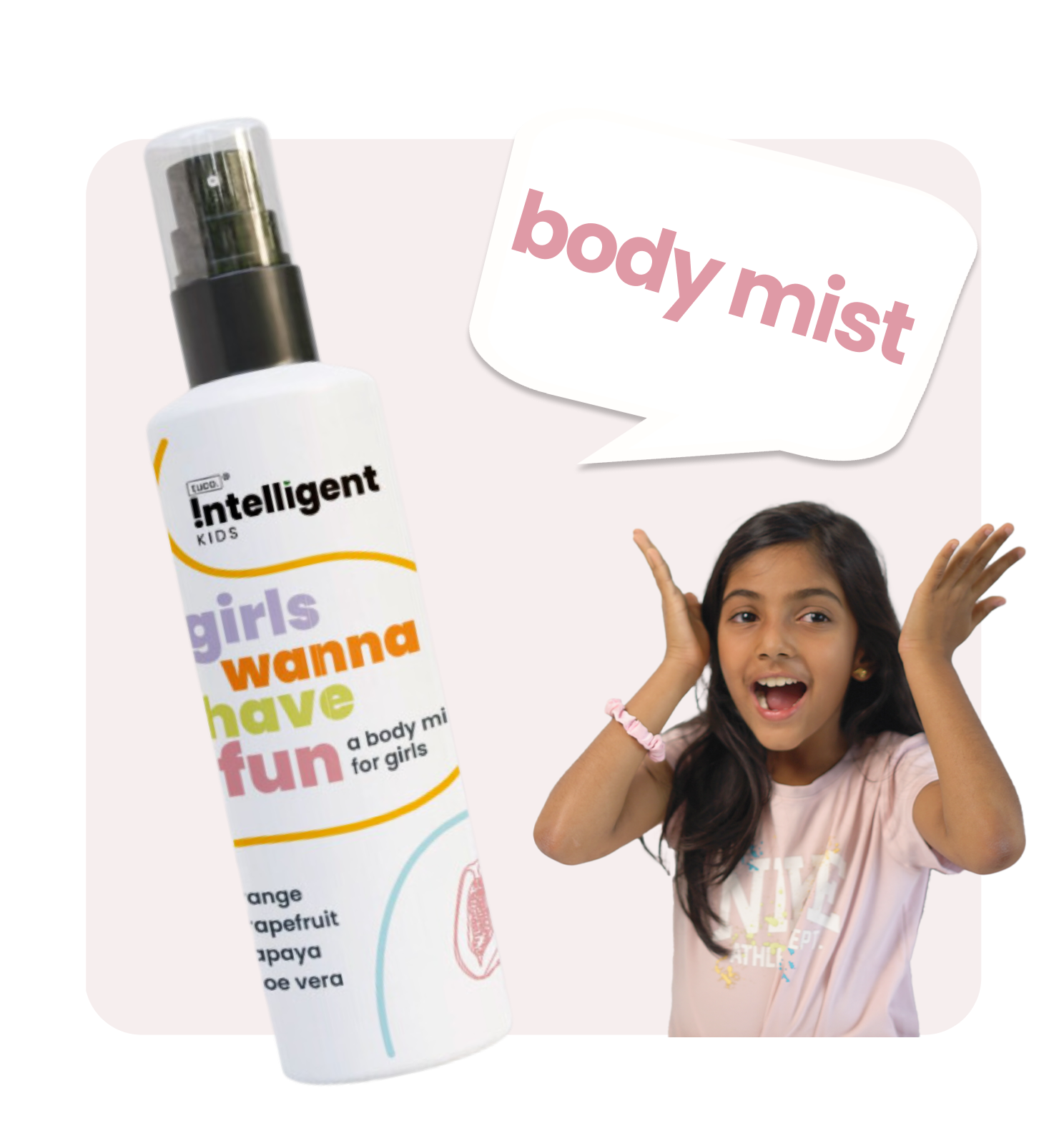 4-in-1 Body Mist for Kids specially designed to help with tween body odour and provide hydration.