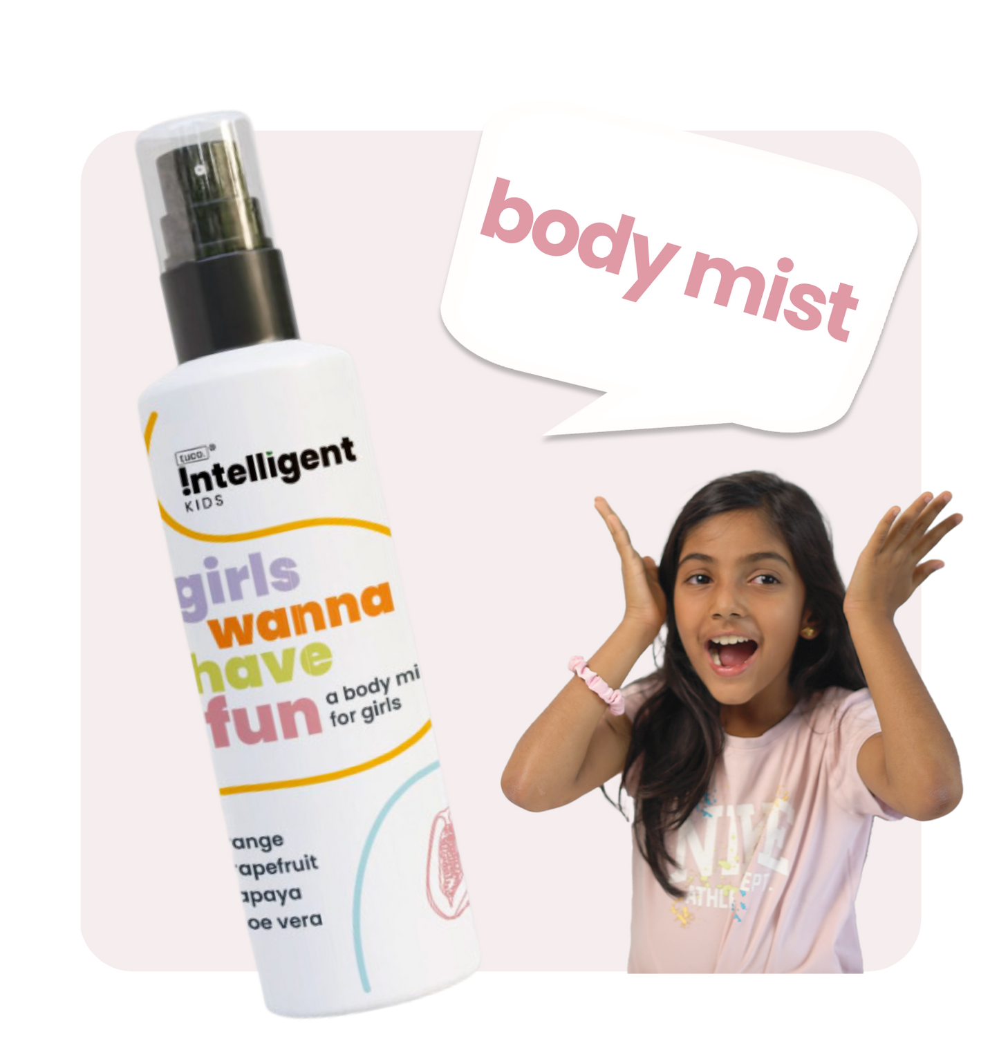 4-in-1 Body Mist for Kids specially designed to help with tween body odour and provide hydration.