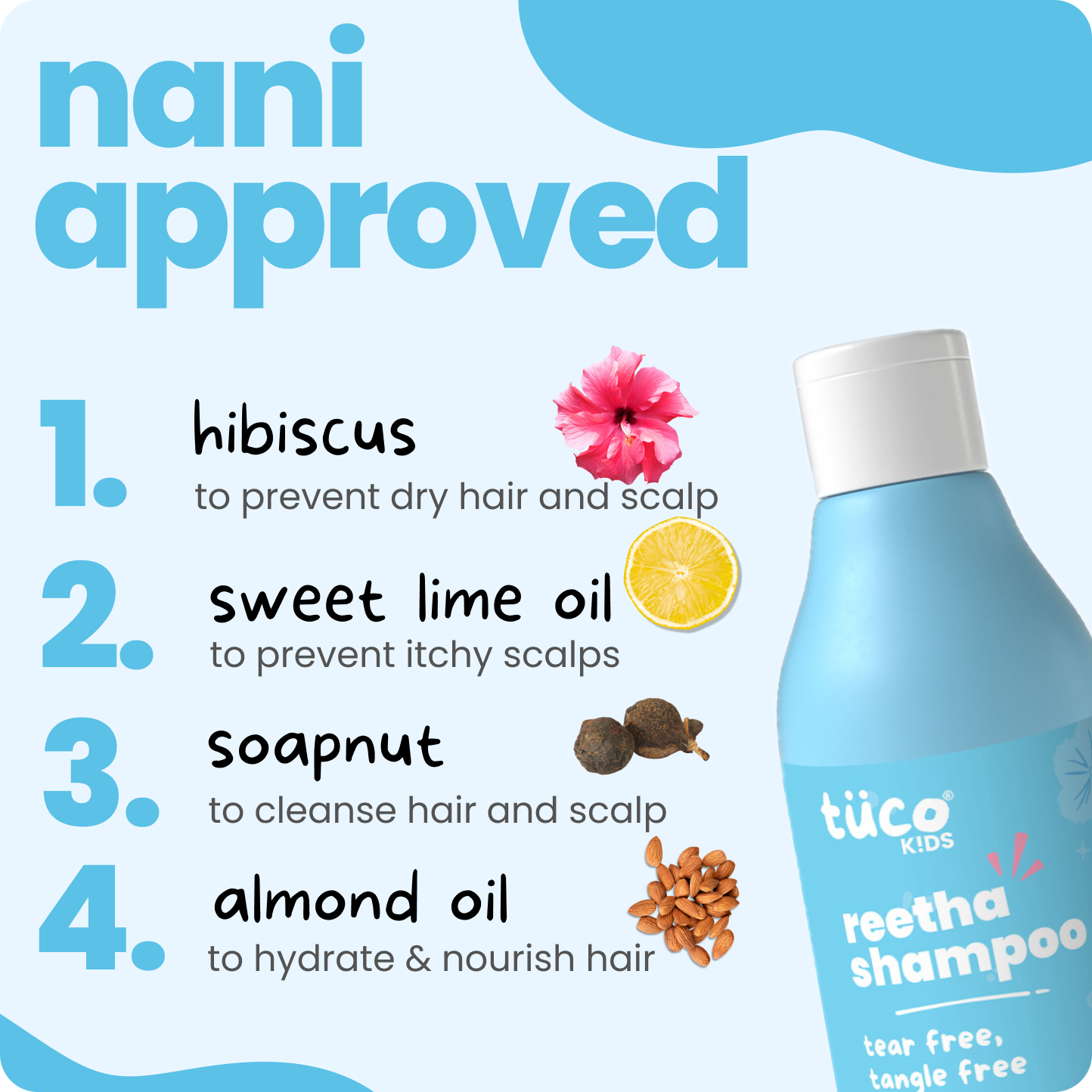 Kids shampoo cleanses, soothes, and nourishes without any harmful chemicals.