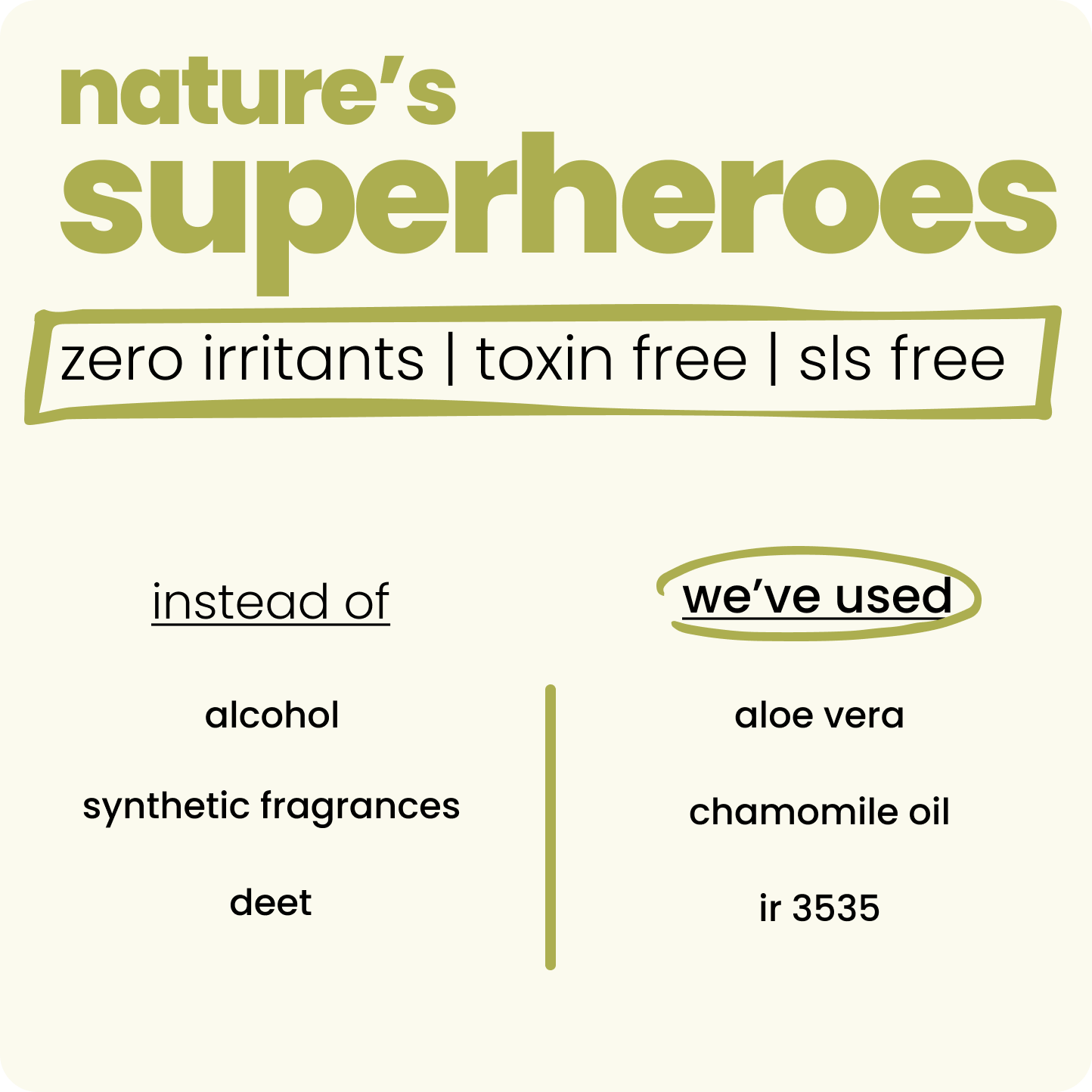 The packaging highlights key ingredients like Aloe Vera, Chamomile, and Calendula Oils. No chemicals.