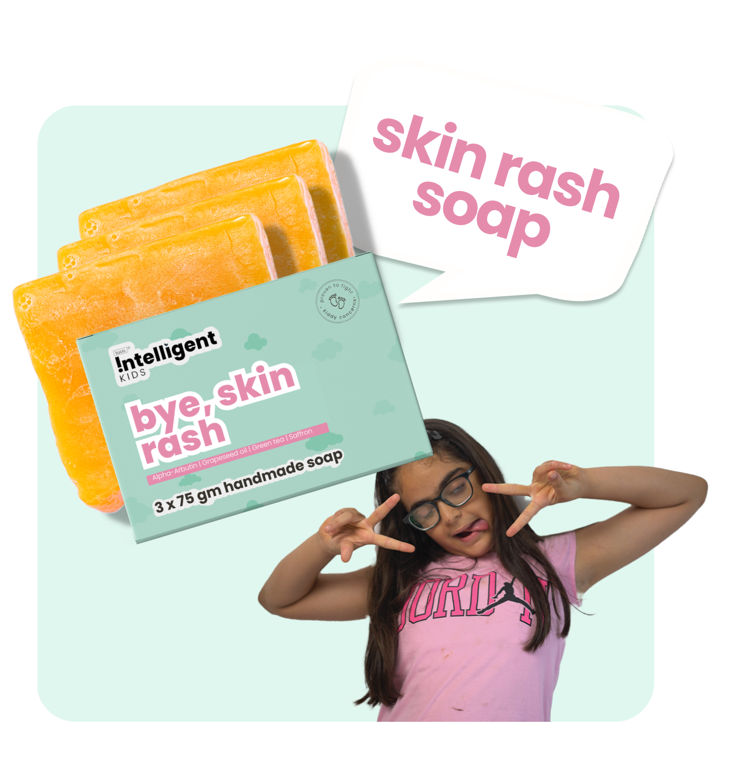 Say goodbye to rashes with Tuco Kids Bye, skin Rash Soap for 3-15 years old.