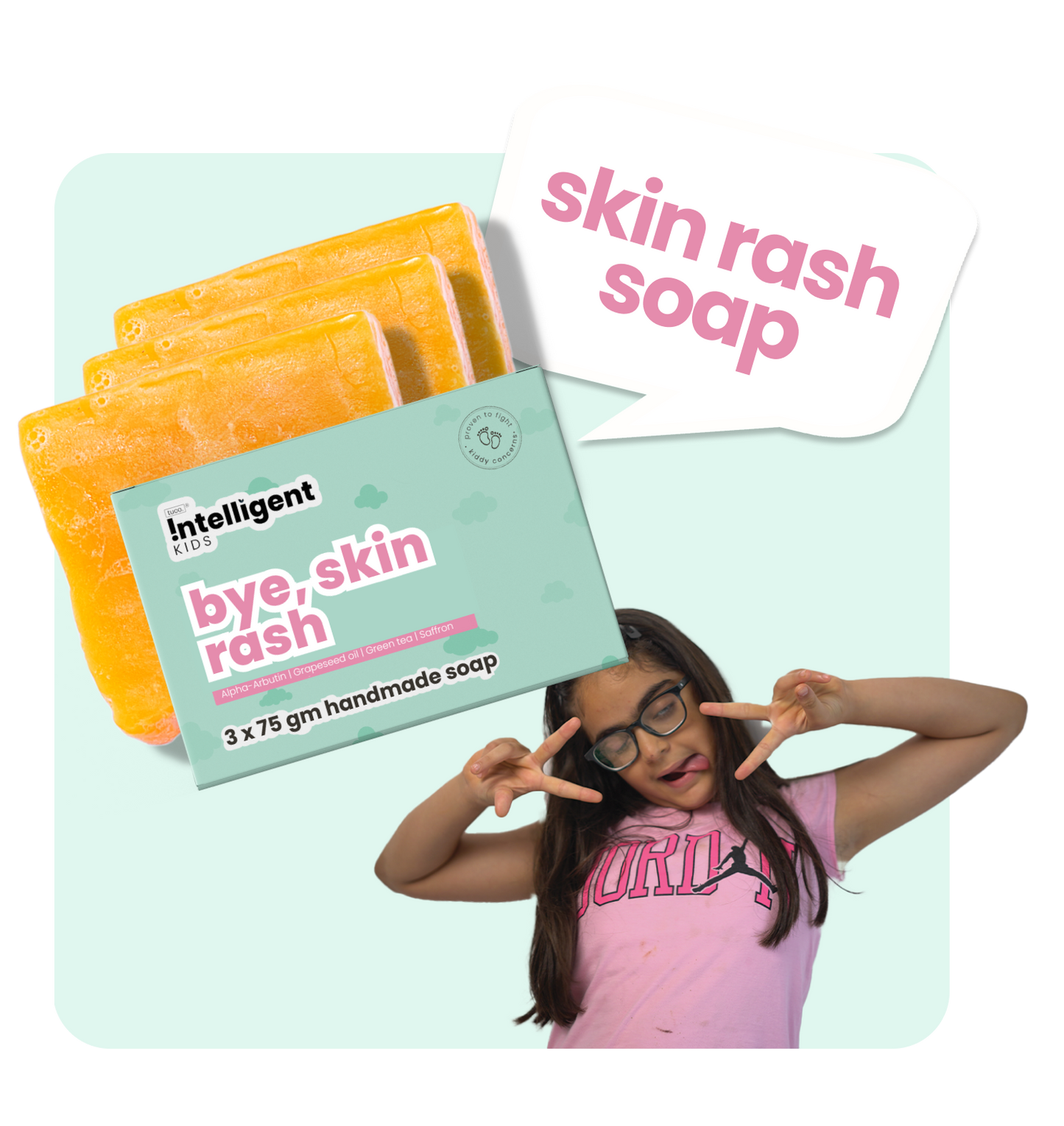 Say goodbye to rashes with Tuco Kids Bye, skin Rash Soap for 3-15 years old.