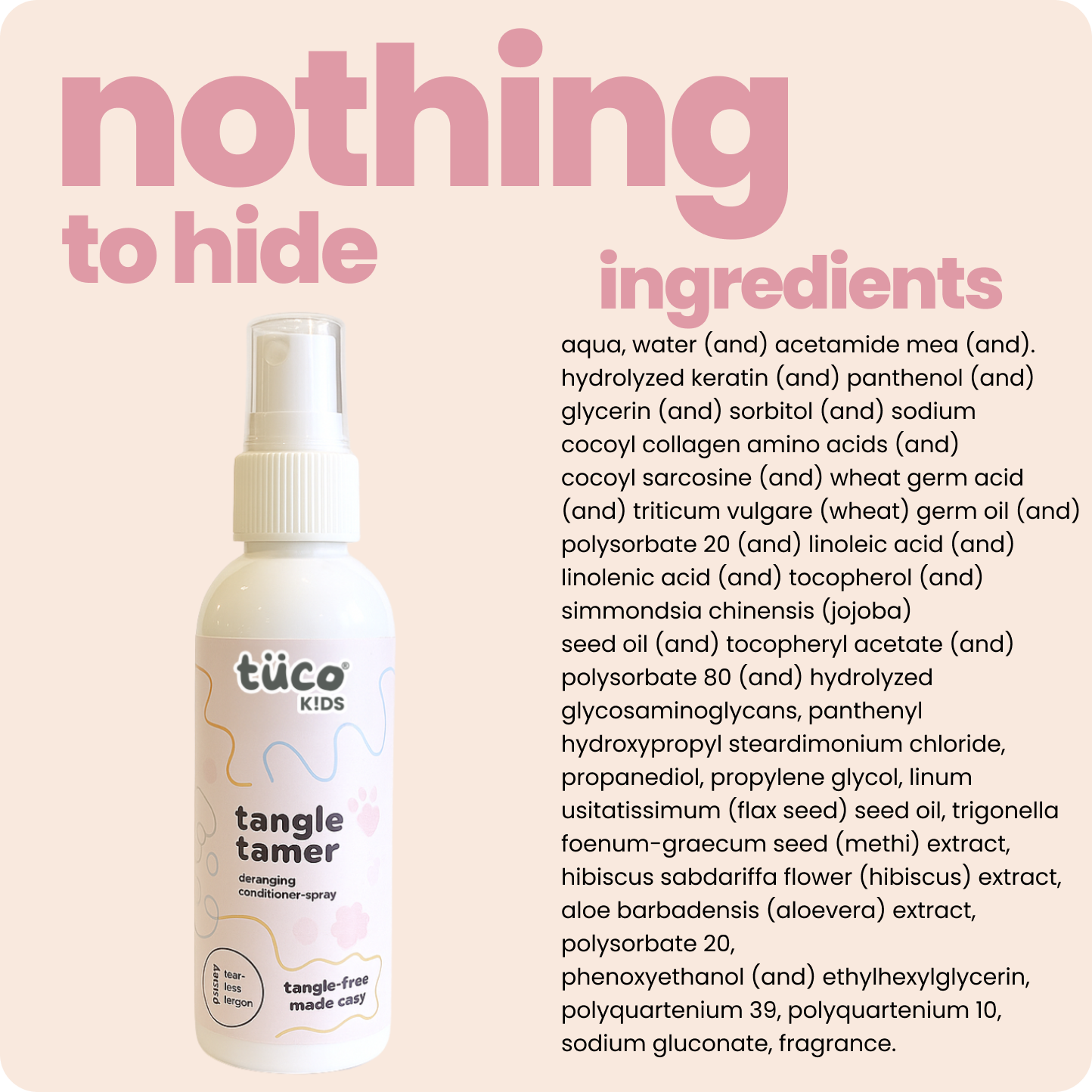Clinically tested safe & effective for kids care. With list of all ingredients printed on products.