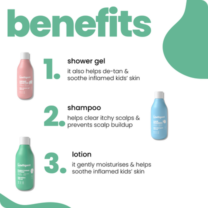 Make every adventure carefree with the Tuco Kids Vacation Ready Pack! Includes a gentle shampoo for soft hair, a refreshing shower gel for fun bath time, a moisturizing lotion for delicate skin, and a FREE sunscreen stick for easy sun protection. Lightweight, travel-friendly, and thoughtfully designed to keep your child fresh, protected, and happy on every vacation!